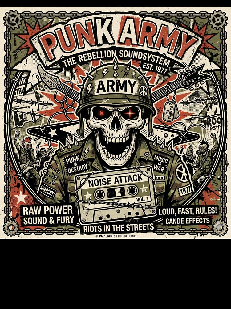 Punk Army Skull: Retro Rock Rebellion by theboyjake