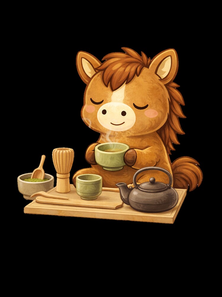 Peaceful Tet Horse Tea Time – Cute Zodiac Moment by PunchDrop