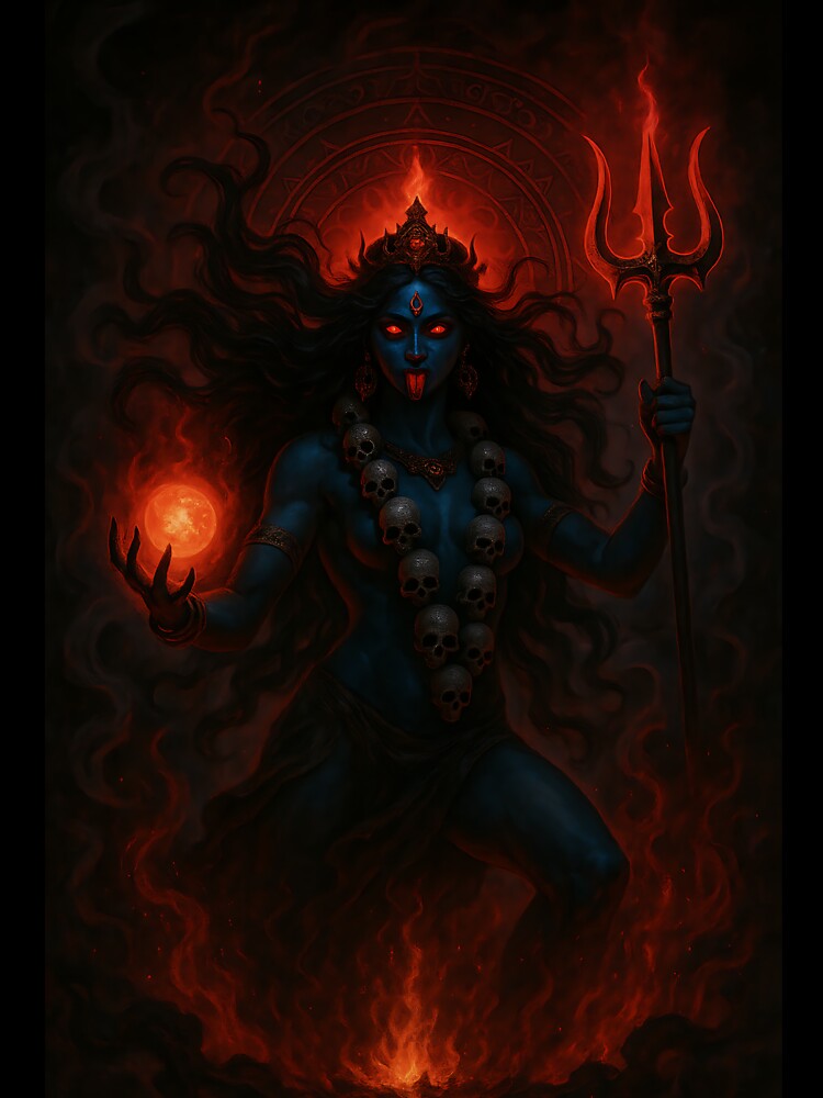 Kali Goddess of Destruction – Dark Fantasy Hindu Art by Beamiverse