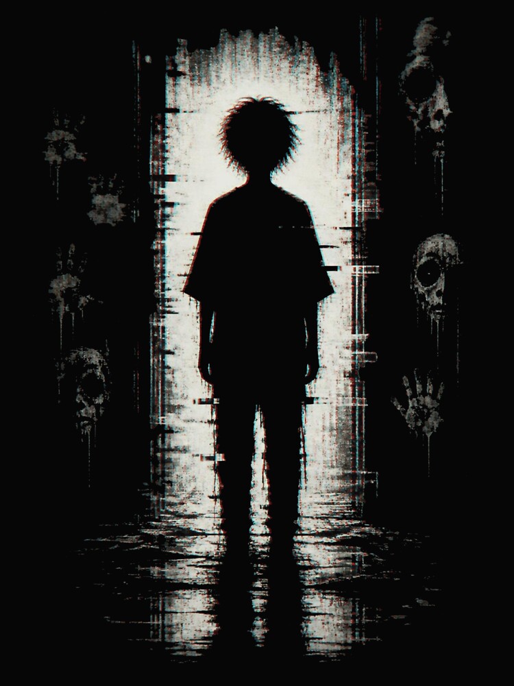 Lost in the Static Dark Horror Silhouette by ERODED SELF