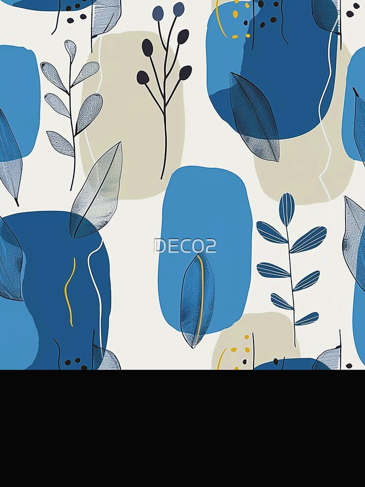 Boho-Style Cool Blue Hues Abstract Art Designs by DEC02