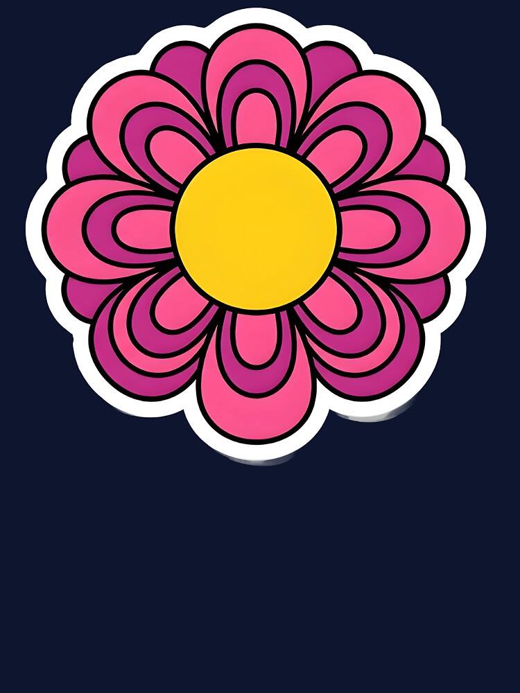 retro groovy hot pink daisy 70s spring by Byte-shirt