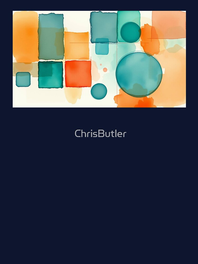 Teal And Orange Abstract Geometric Design by ChrisButler