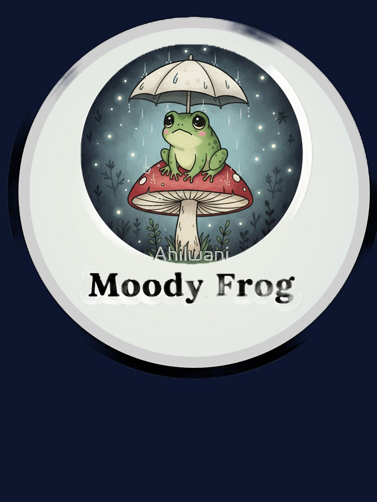 Cute Frog with Umbrella Sticker Design by Ahilwani