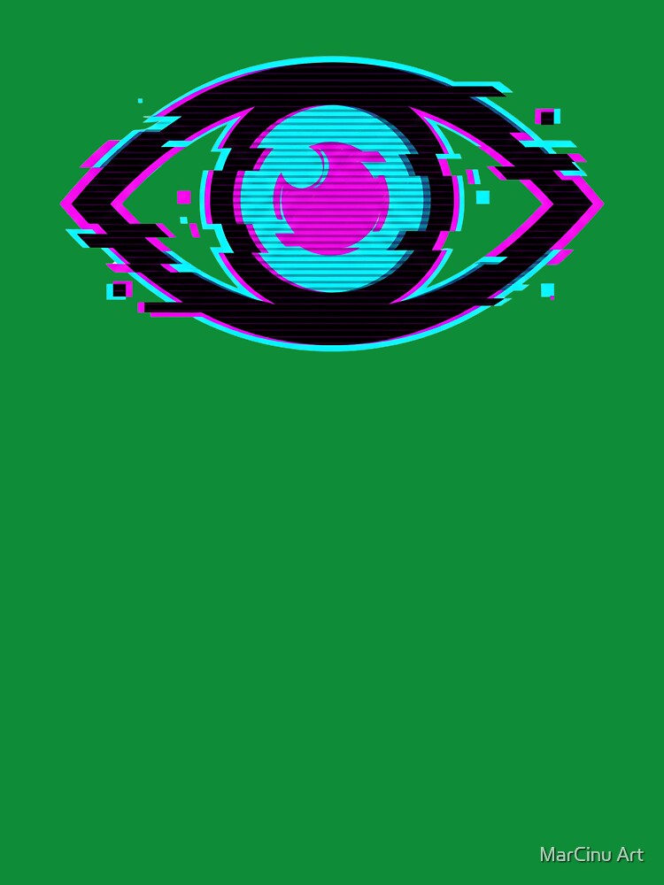 Cyberpunk Glitch Eye Neon Surveillance 2026 by MarCinu Art