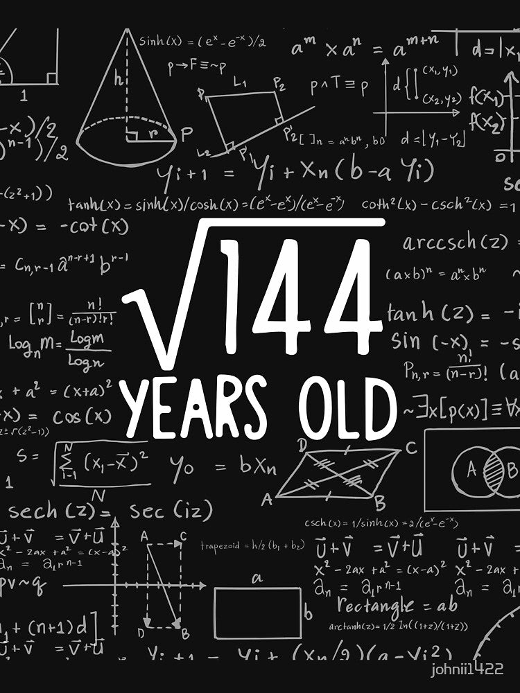 Square Root of 144: 12th Birthday gift idea | 12th Birthday ideas | Twelfth Birthday Girls and Boys gifts ideas by johnii1422