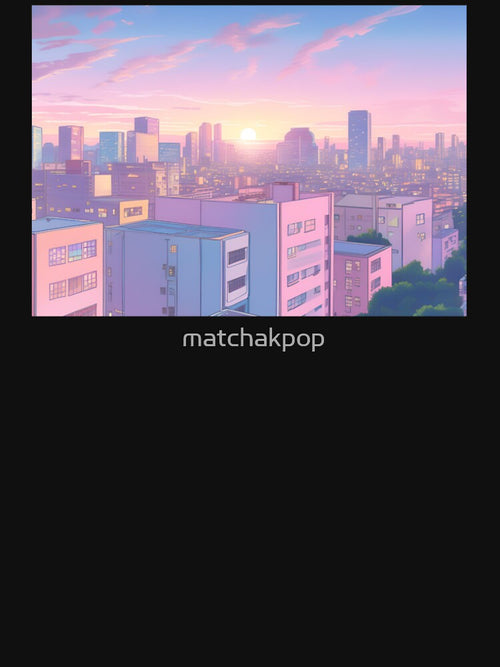 90s Anime Pink and Blue Pastel Sunset by matchakpop