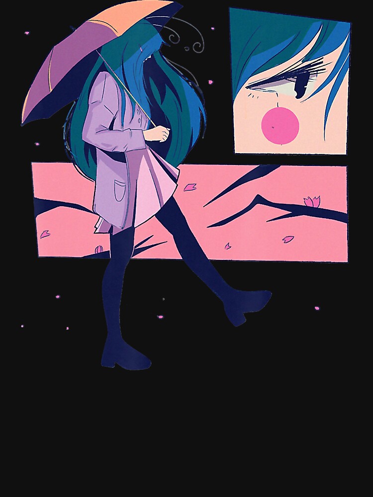 Aesthetic Anime Girl Japanese Cherry Blossom Lofi Waifu Gift by Jorisdebeys