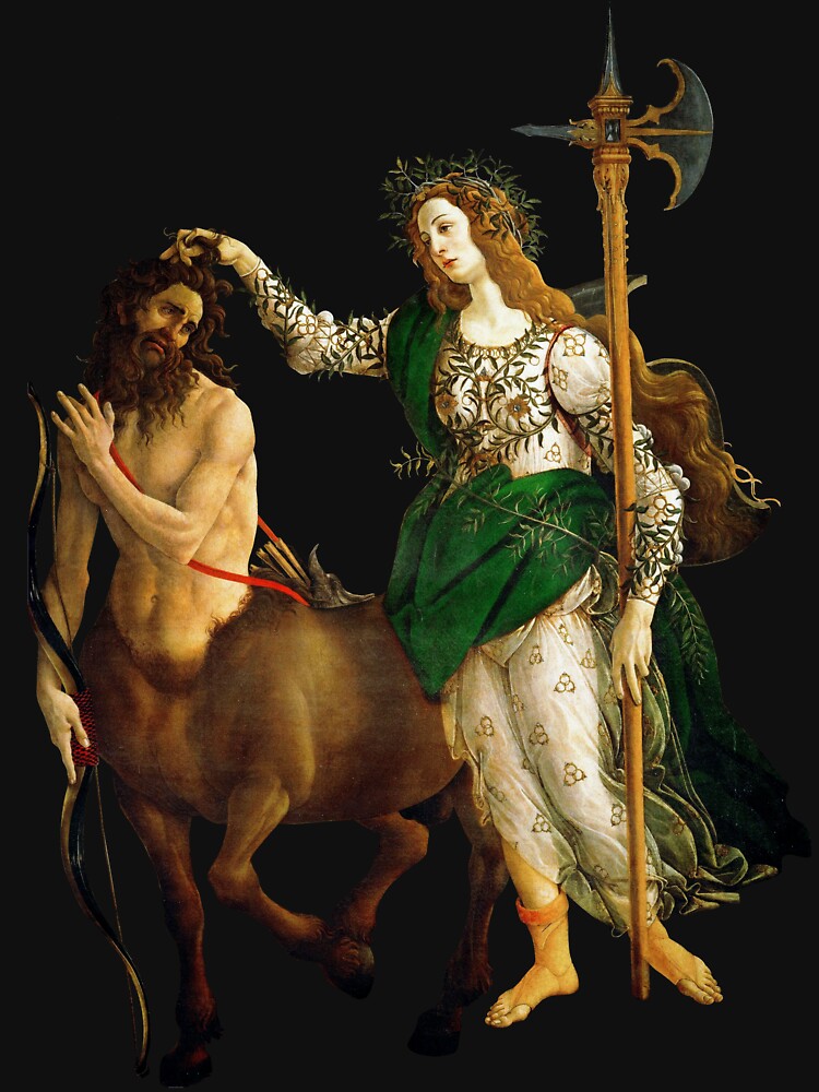 Sandro Botticelli - Pallas and the Centaur by elinaarbidane