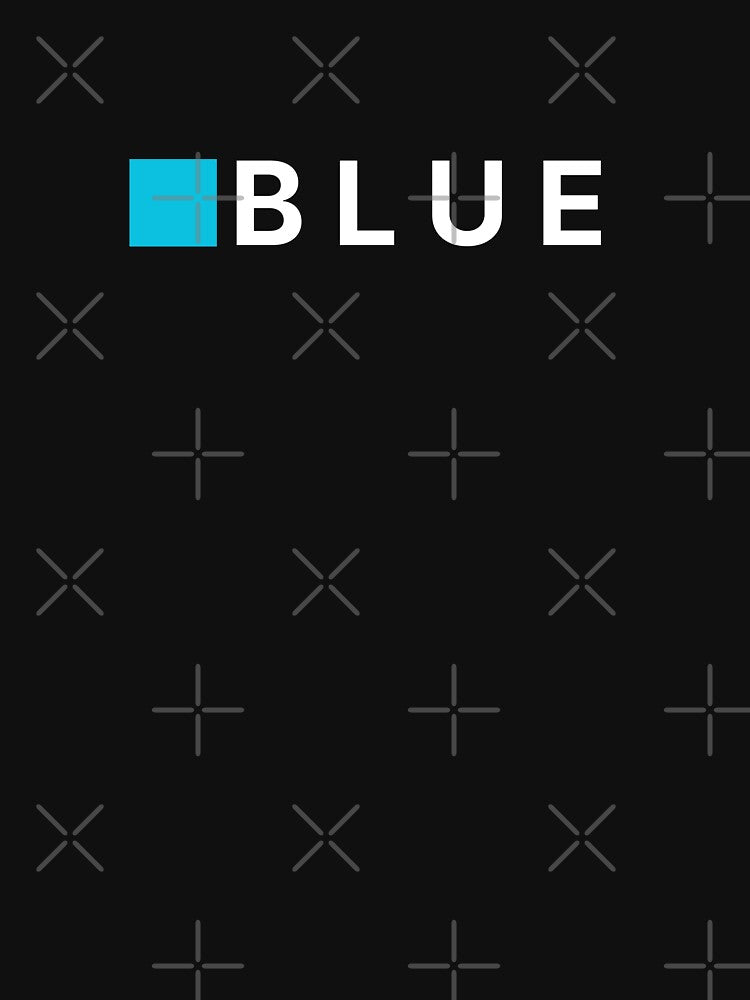 Minimalist Black T-Shirt Sky Blue Graphic by ZZYVU
