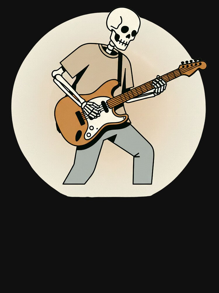 GUITARIST | Minimalist Skeleton Streetwear Art by DEADLINE.