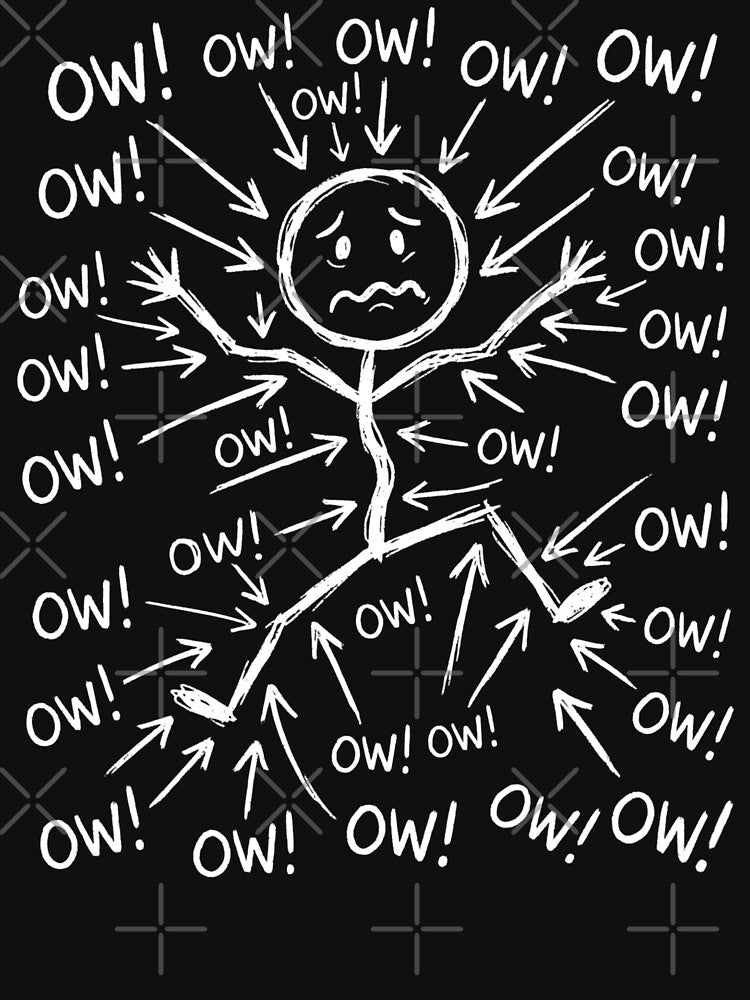 Ow Ow Ow Chronic Pain Relatable Meme by FreshVibe Prints