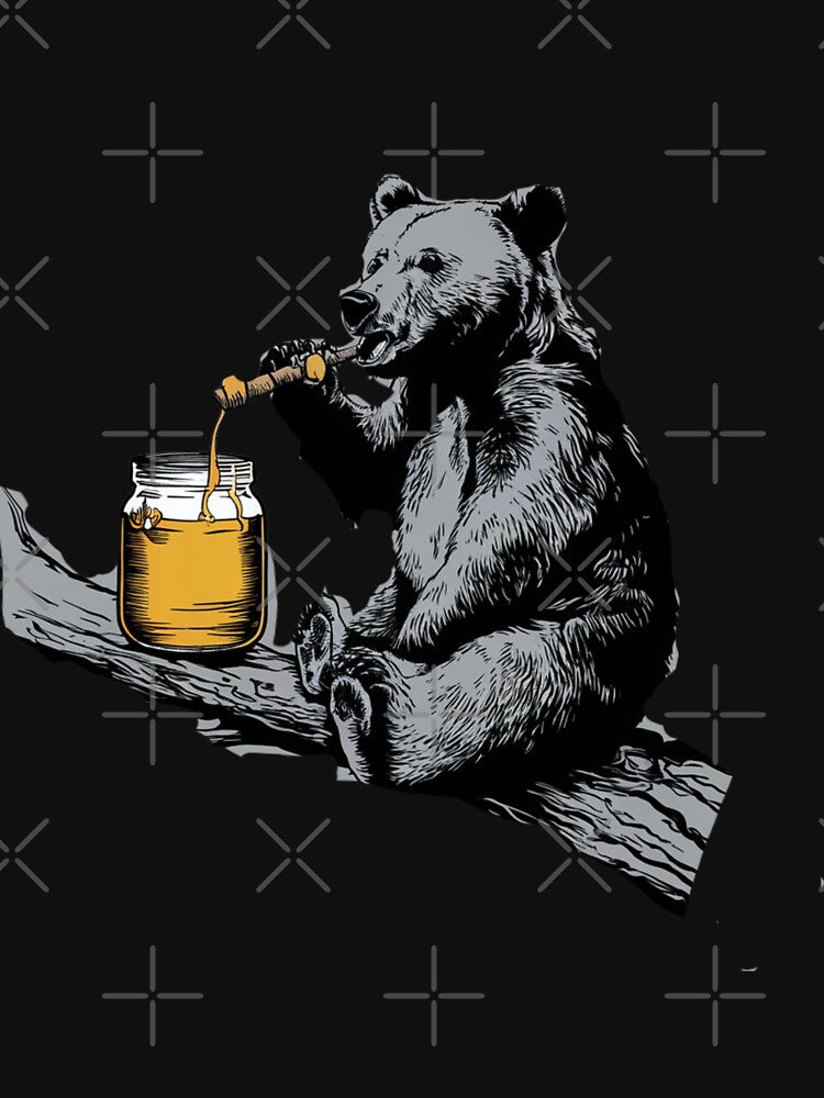 Banksy style Bear eating honey, by Ajax90