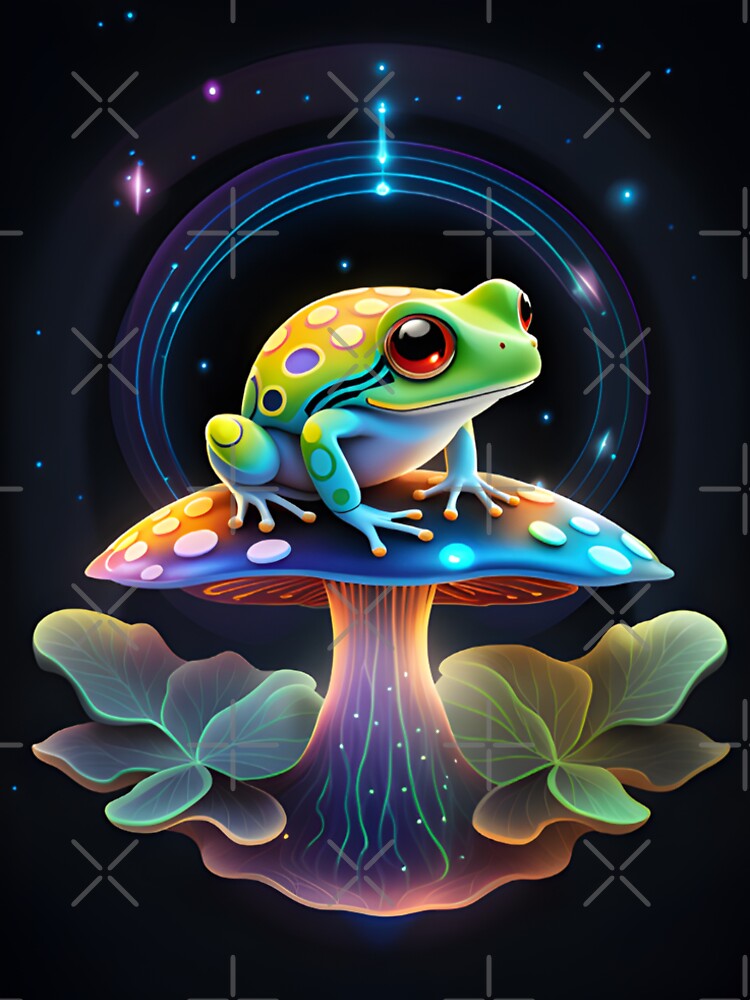Frog on a mushroom by Silvermoonmyst
