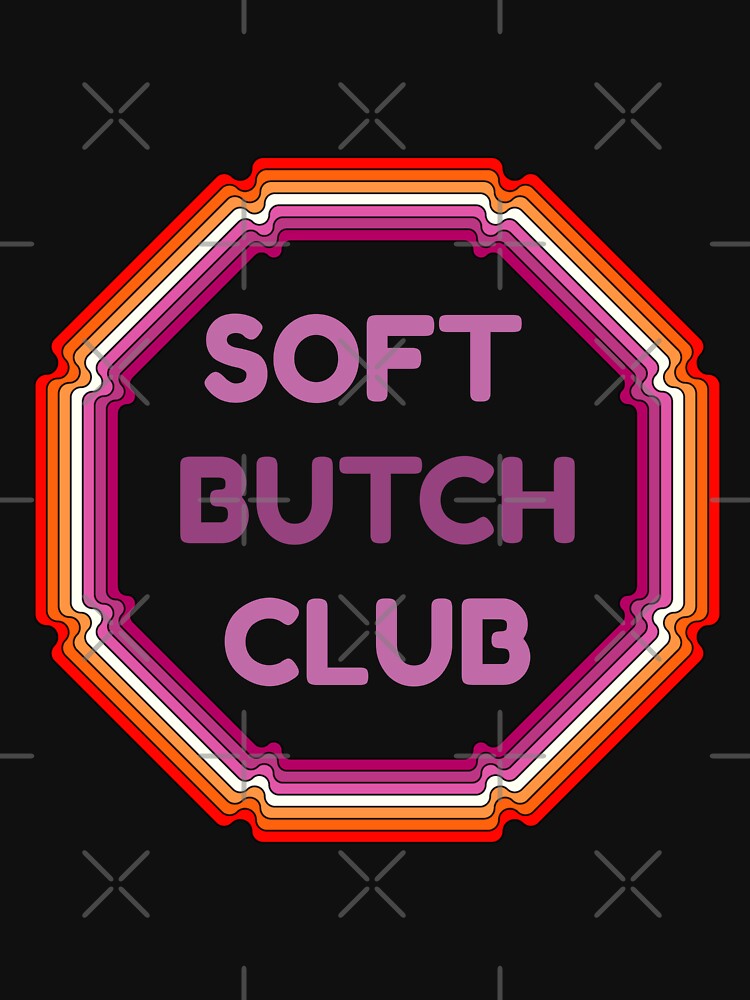 Soft Butch Club Sticker Lesbian Pride Gift Sapphic Badge Art WLW Gift by SapphosWeave