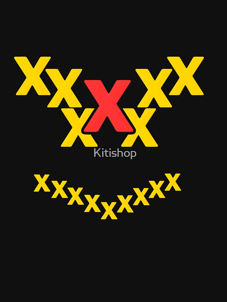 Grunge Edgy Cross Eyed Smile Face Graphic by Kitishop