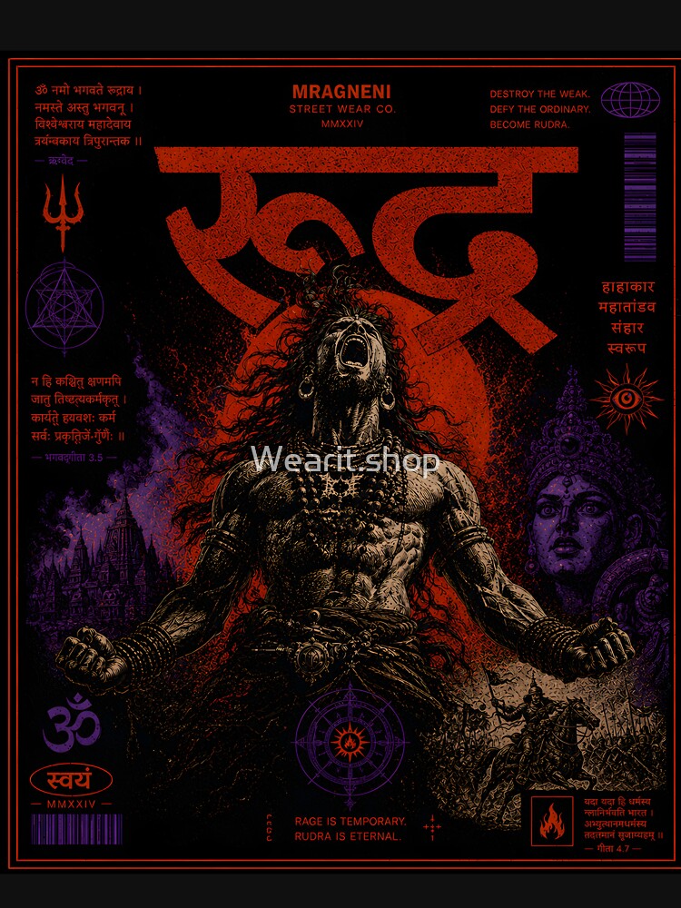 Rudra - The Fury | Lord Shiva Warrior Streetwear by Wearit.shop