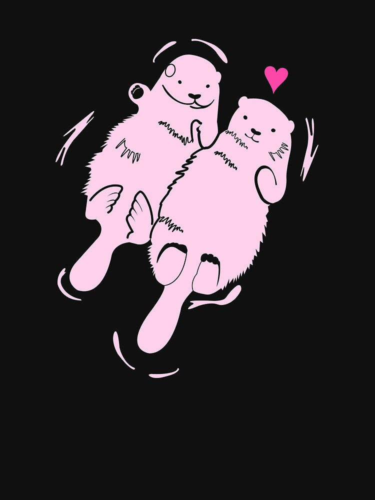 Pink Otter Couple by Wachi-A