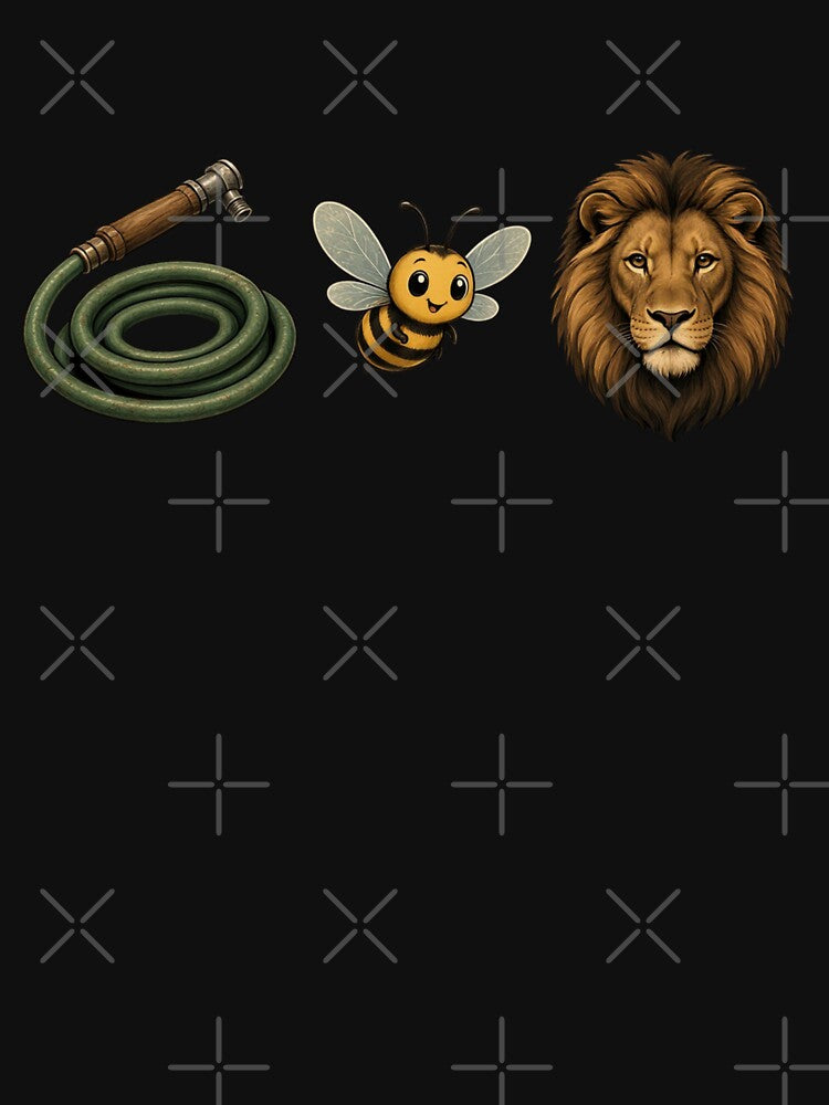 Hose Bee Lion Funny Meme Rebus Pun by CF_VintageDesign