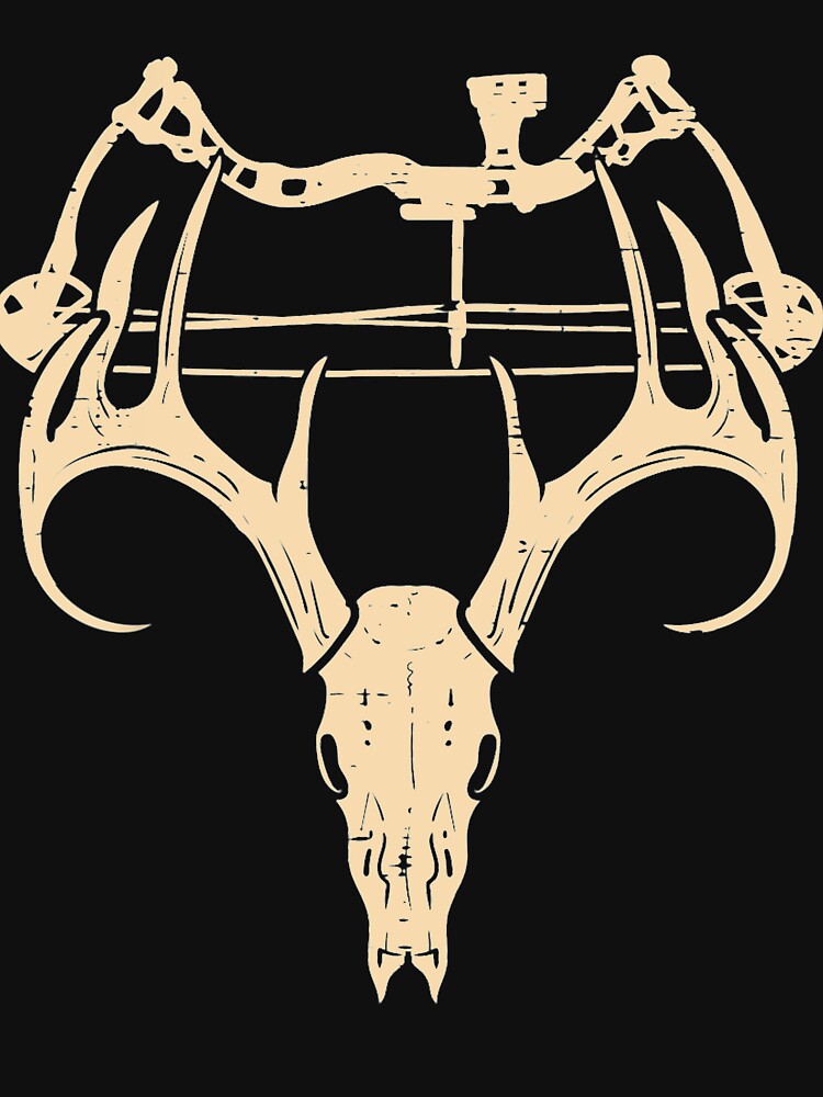 Deer Skull Compound Bow Retro Hunting Archery Dad Archer by ScottSlade
