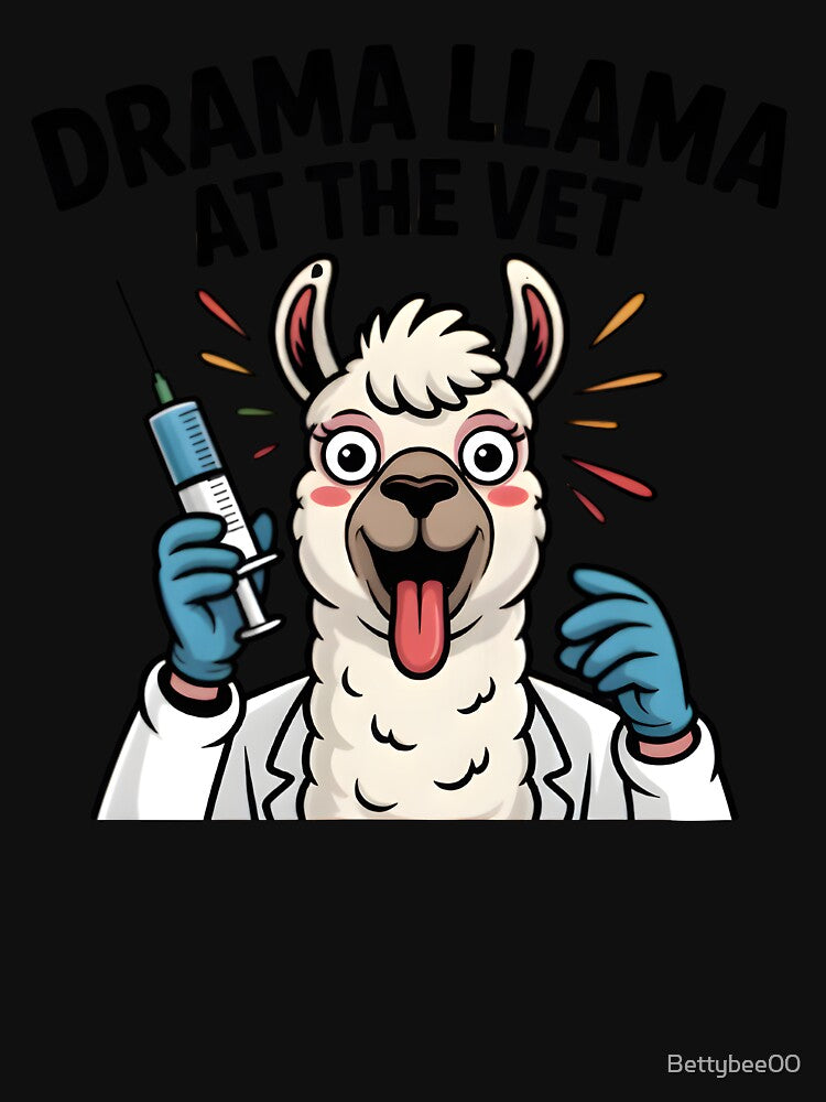 Drama Llama at the Vet – Funny Veterinary Humor by Bettybee00