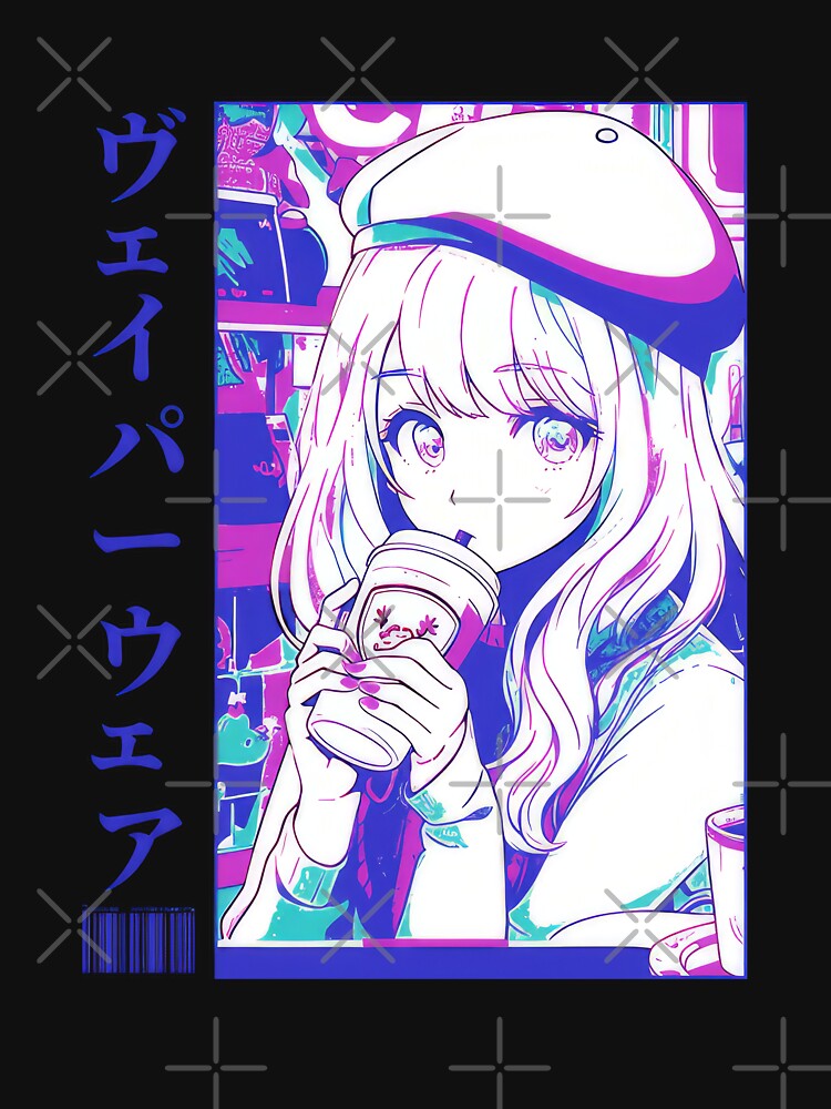 Aesthetic Vaporwave Anime Manga Girl Japanese Streetwear #275 by mika-gallery