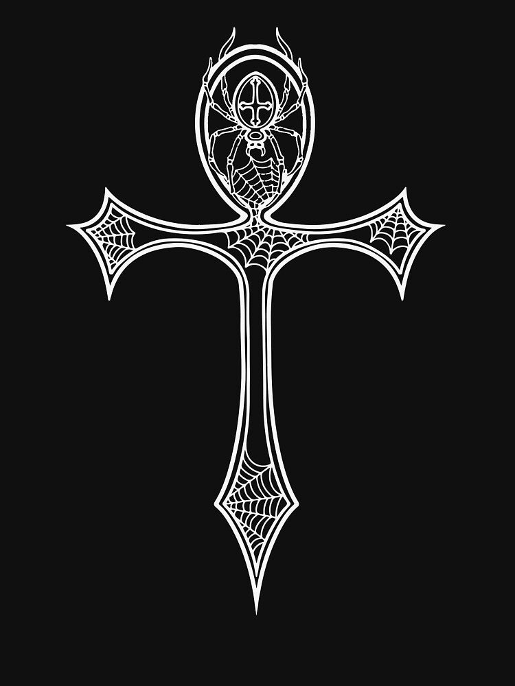 Cross Spider in Egyptian and Gothic Symbol Ankh Goth by FalkDania