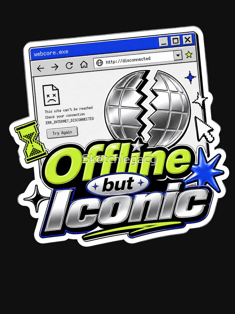 Offline But Iconic Retro Internet Sticker by Sketchlegacy