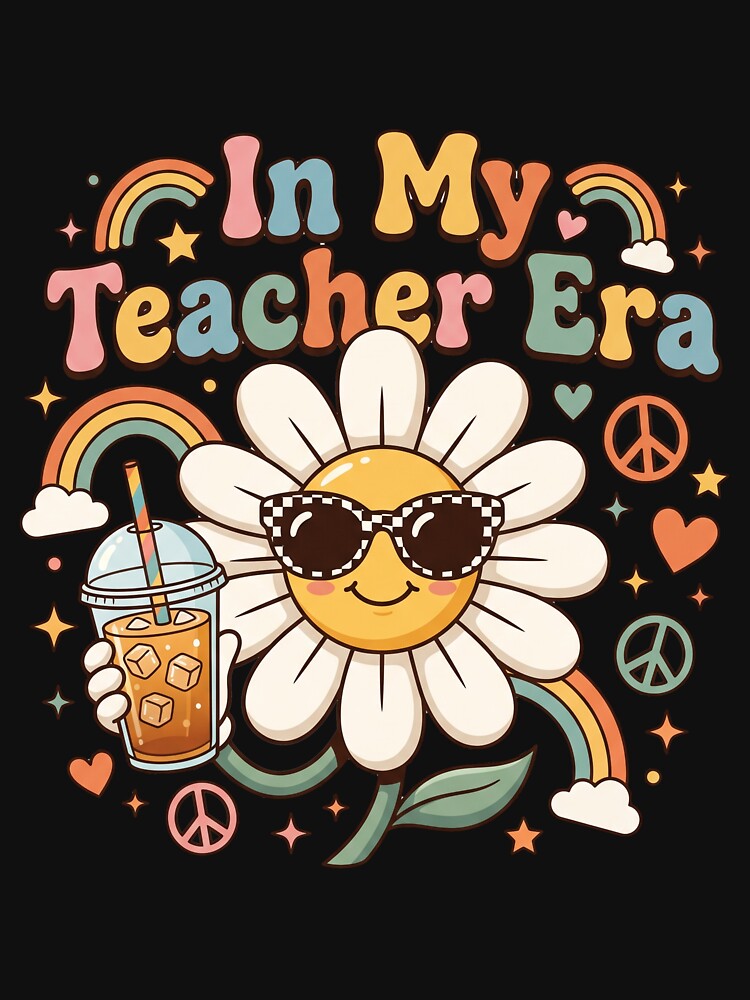 Funny Groovy Teacher Shirt - In My Teacher Era Daisy Iced Coffee by Uglyandcute
