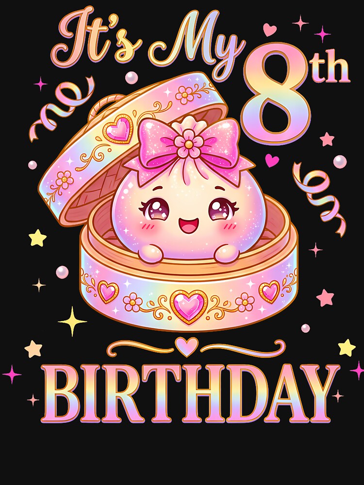 It's My 8Th Birthday Girl Dumpling Kawaii Anime 8 Year Old by ripgoatclothing