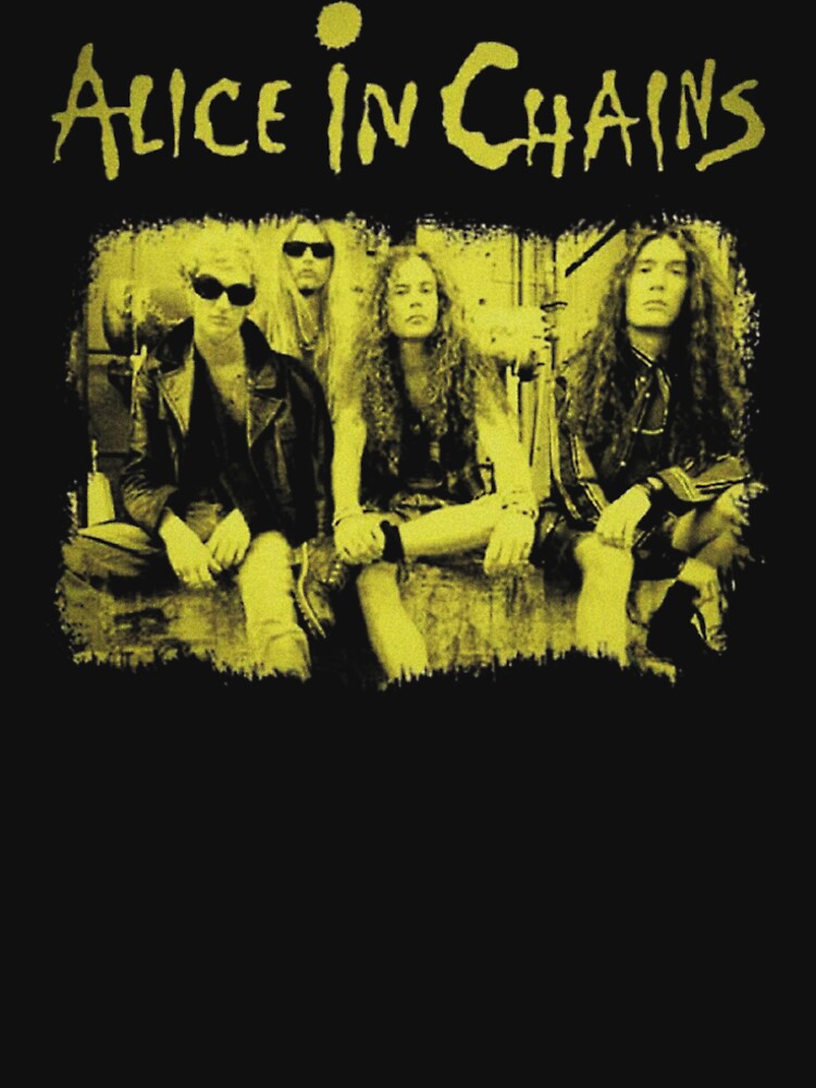 Alice in Chains Yellow Vintage Grunge Rock Band by Dtyahas