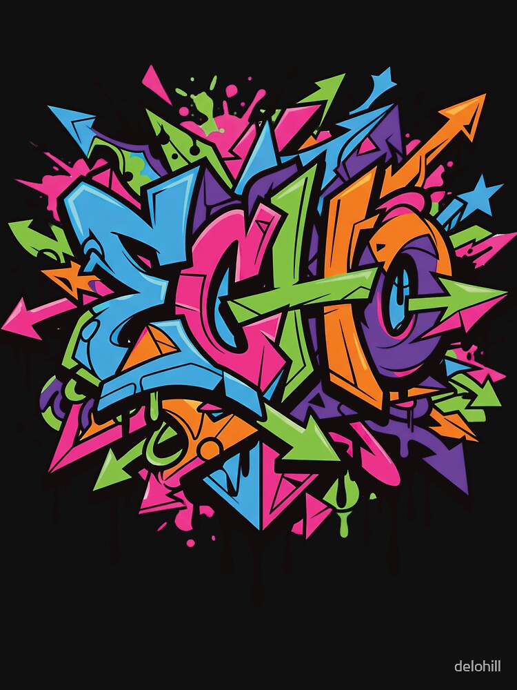Neon Echo Urban Graffiti Street Art by delohill