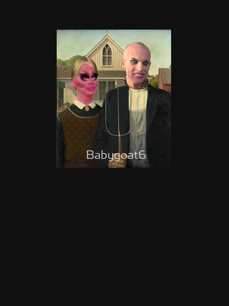 Trixie Katya American gothic meme by Babygoat6