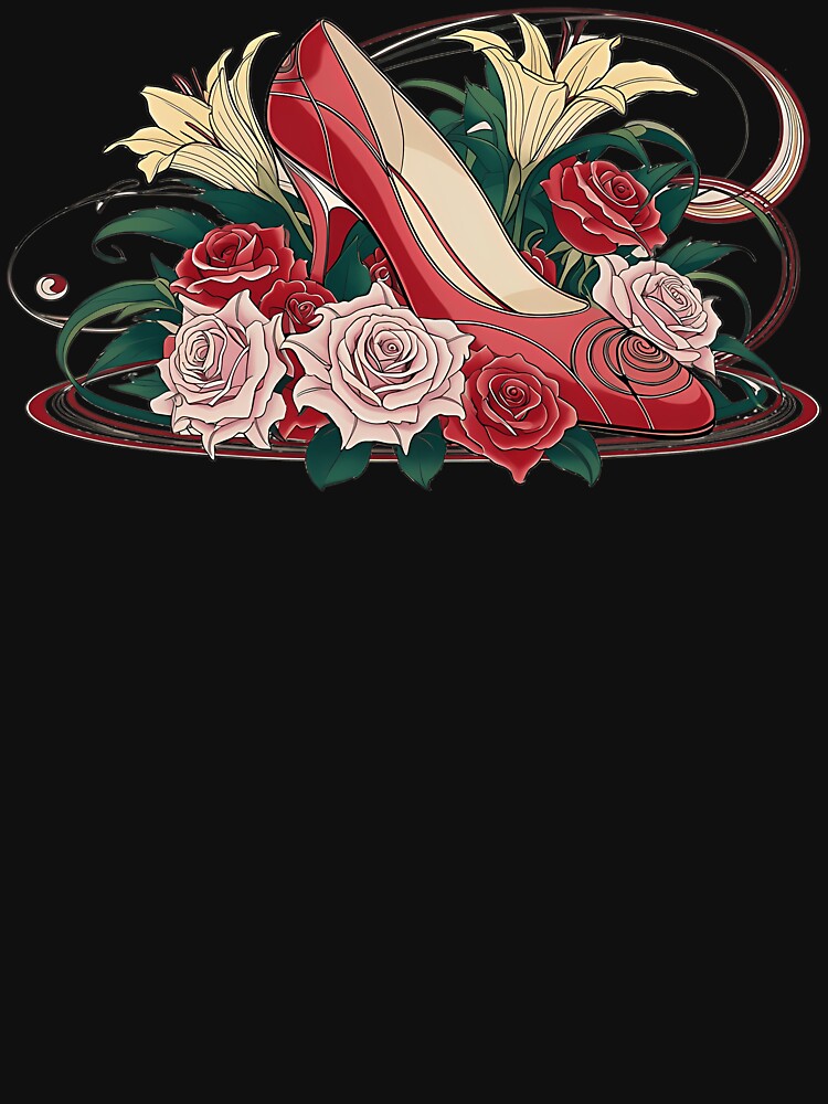 Watercolor Red Rose Shoe Oversized by evabelwq