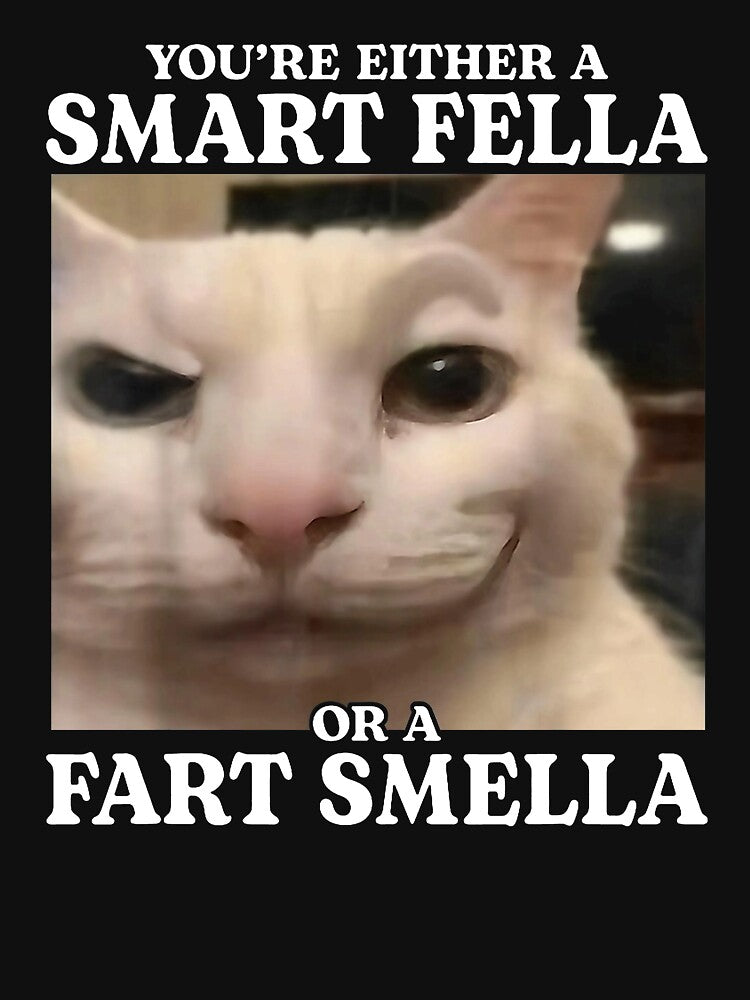 Smart Fella Or Fart Smella, Funny Cat Meme by Joneneee