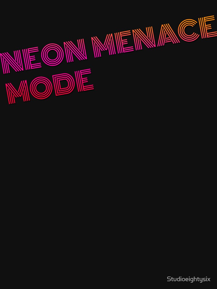 Neon Menace Mode Retro 80s Sticker by Studioeightysix