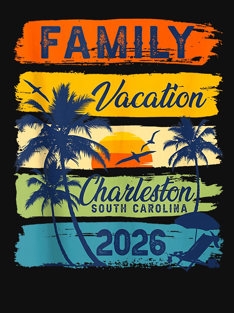 Charleston South Carolina Family Vacation 2026 Retro Beach Design by kiralynstration