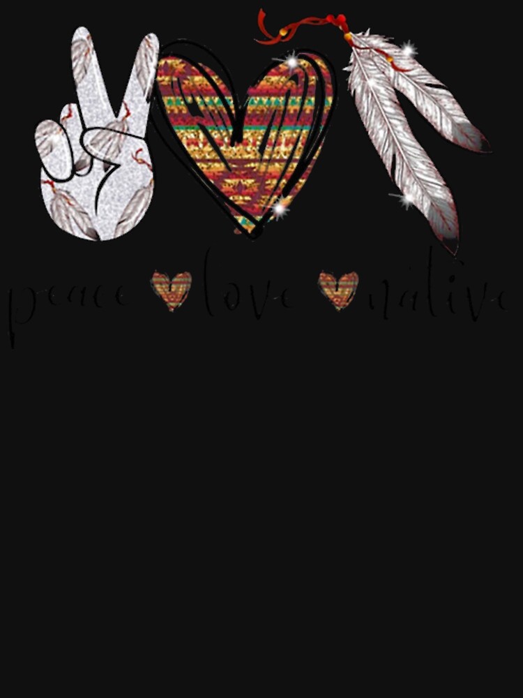 Peace Love Native American Hippie Heart Native by Arif Himawan
