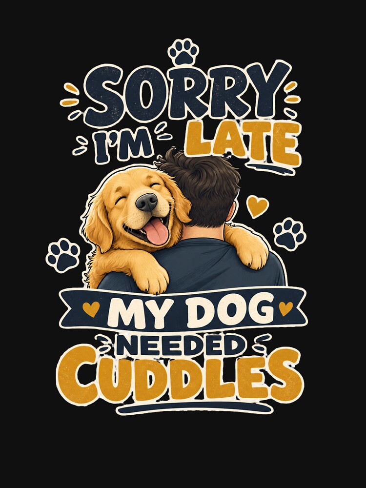 Sorry I'm Late My Dog Needed Cuddles Golden Retriever Kawaii by Ashley critters