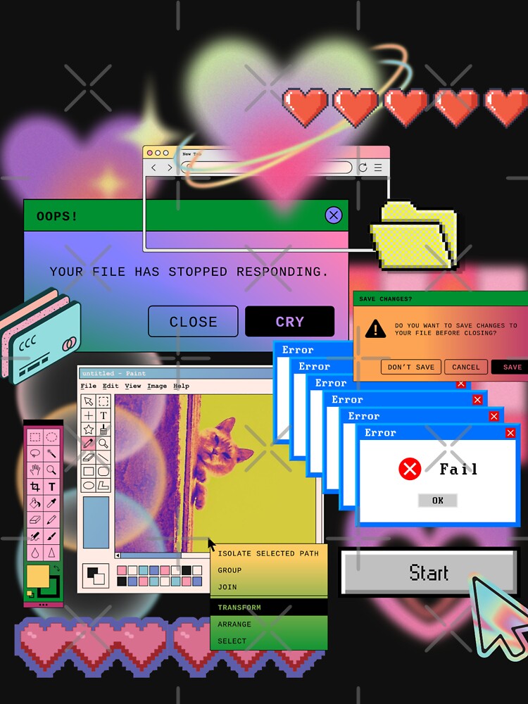 Vapowave your file has stopped responding  baby internet bubble y2k vibe by VantaTheArtist