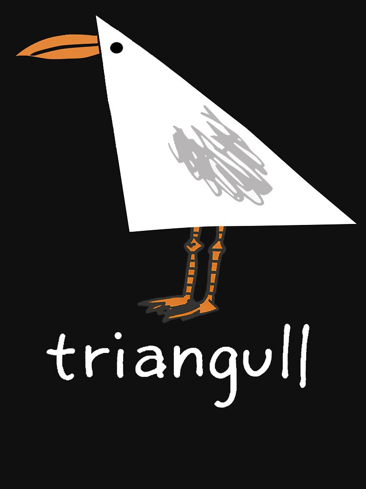 Triangull Funny Seagull Geometry Pun Cute Bird Illustration by OddPopARt