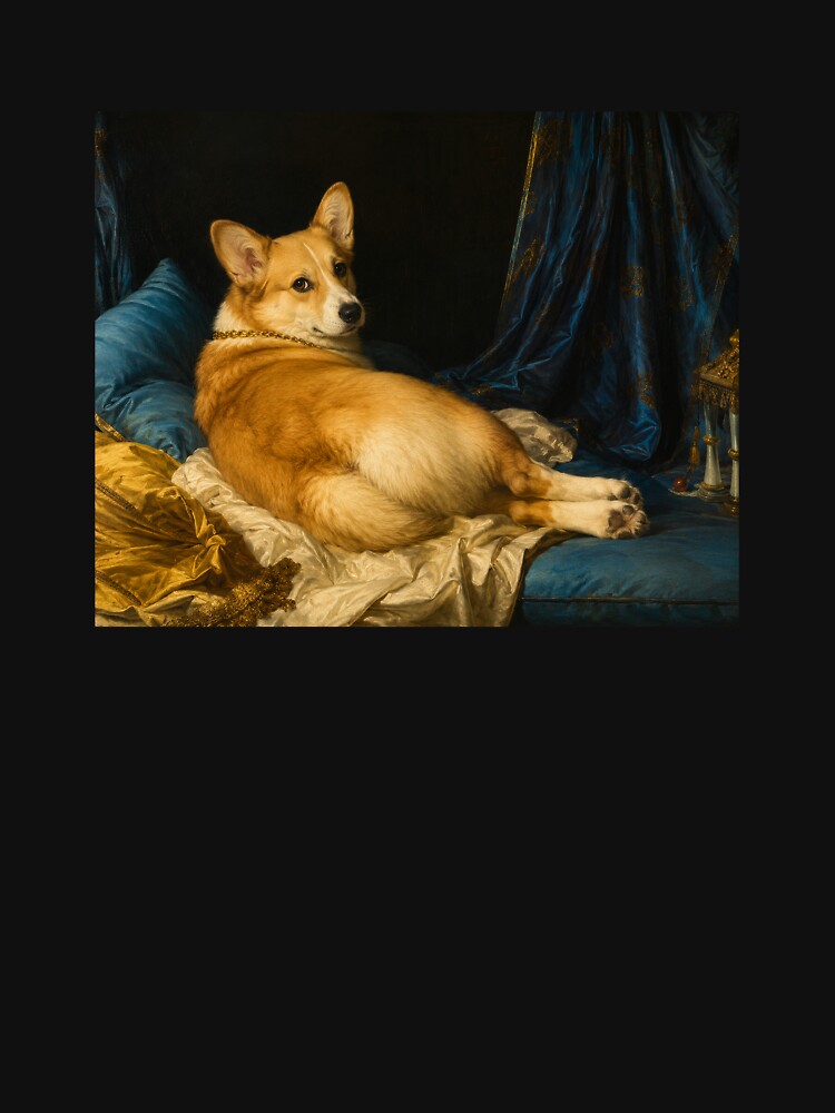 Corgi Grande Odalisque Parody Classical Painting Dog Lover by bosamji