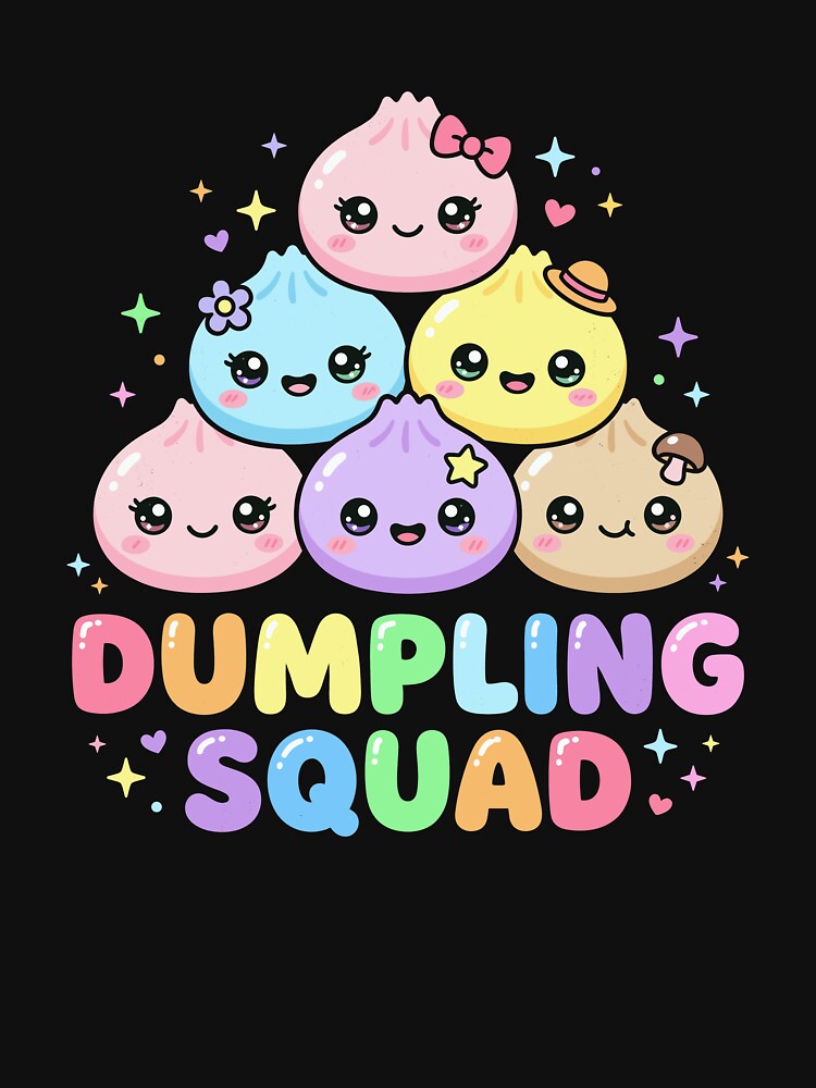 Dumpling Squad Cute Kawaii Pastel Dim Sum Food by VibeWear2026