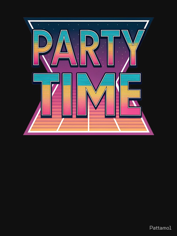 Retro 80s-Style "Party Time" Typography with Vibrant Gradients by Pattamo1