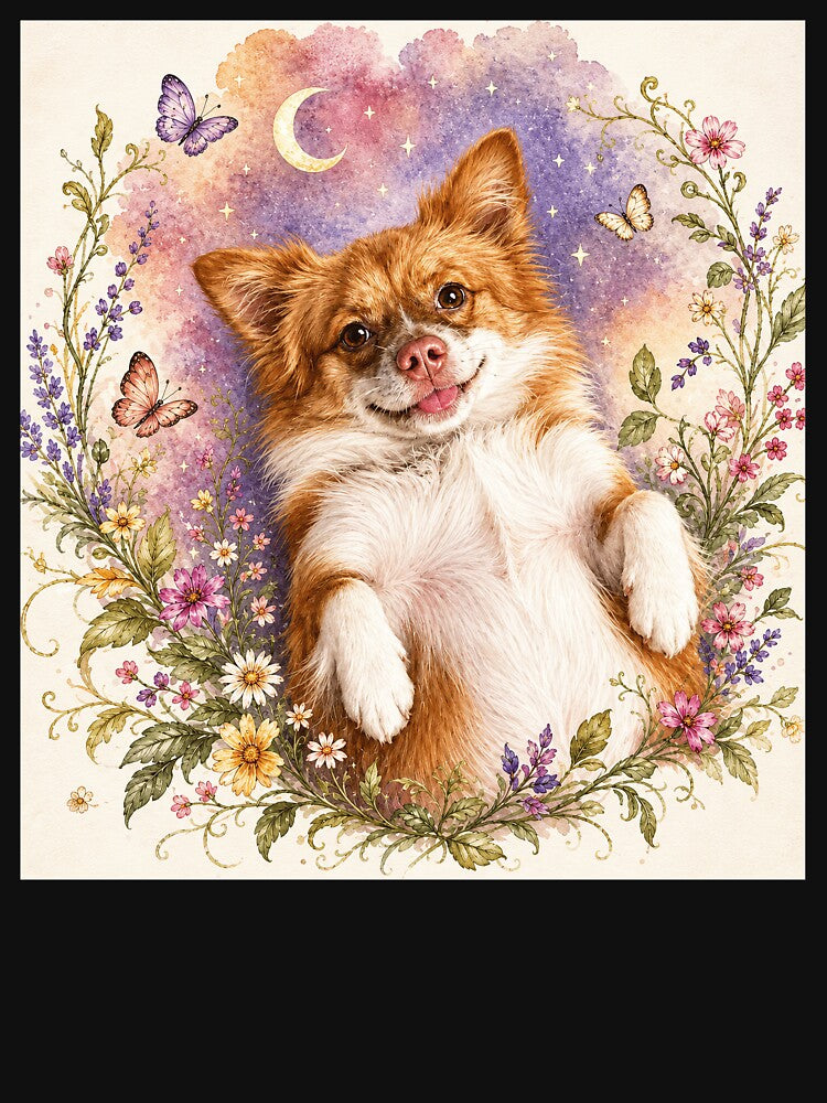 Justice for Wangwang “Cute Dog Flowers Moon” Animal Memorial Rescue Poster Gift by CanvasFuse
