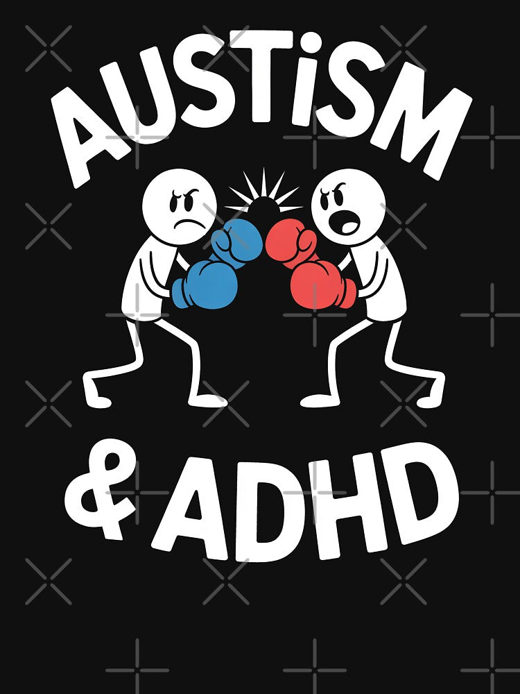 Autism and ADHD Stickmen Boxing Funny Neurodivergent Gift by Say It With Ink