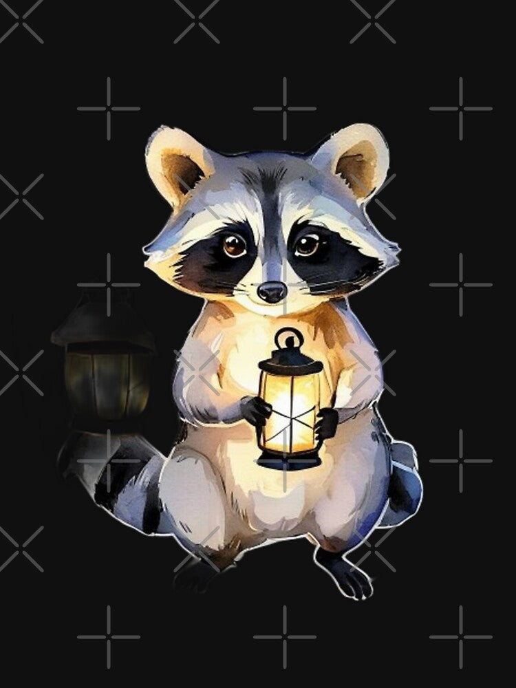 Watercolor Lantern Jimothy Raccoon Art Meme by Gurjeetpixelart