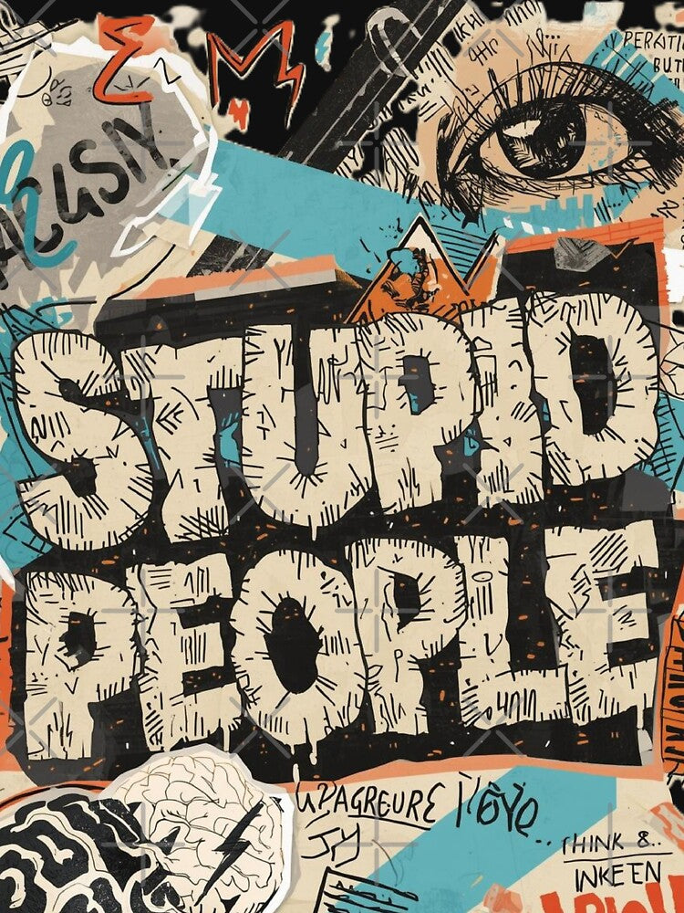 Stupid People Grunge Collage Zine Aesthetic Punk Art by ConfuseLab Alt