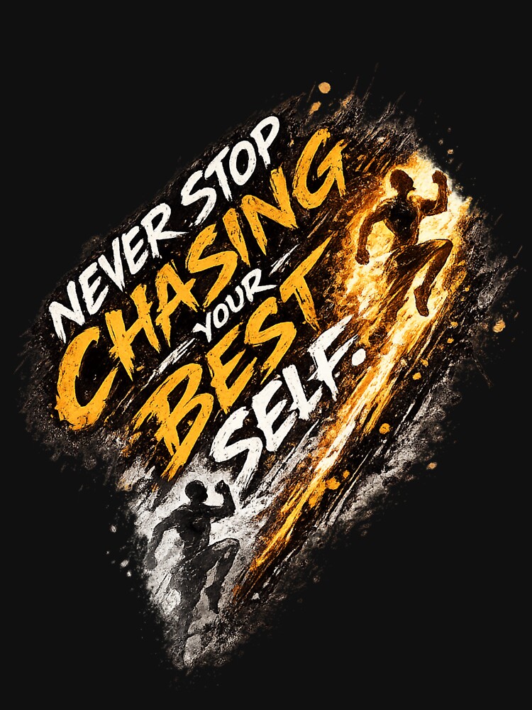 Never Stop Chasing Your Best Self – Motivational Typography Design by ArtisticHeart21