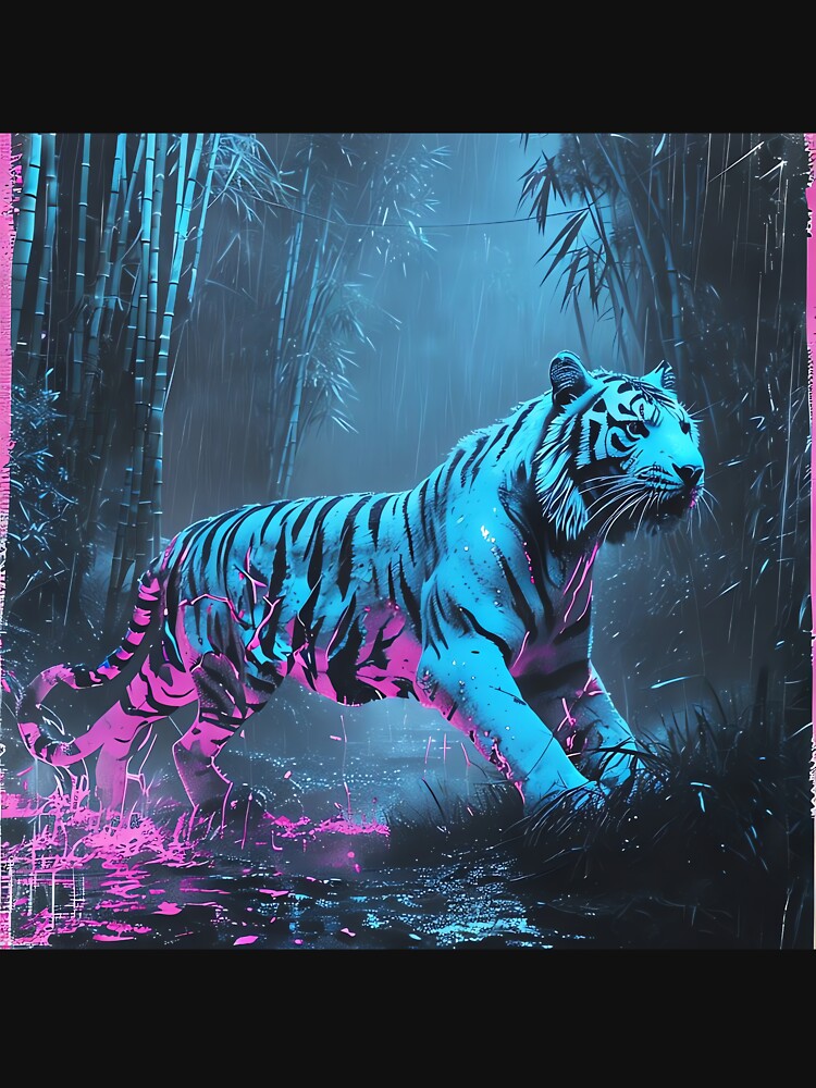 Neon Jungle Cyber-Tiger by ONYX Pixee